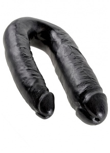 Pipedream King Cock -  dildo DWIE GRUBOŚCI PODWÓJNE czarne PVC - DUŻE 