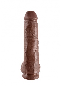 Pipedream King Cook - dildo długie REALISTYCZNE PVC brązowe z jądrami - 28cm (11")