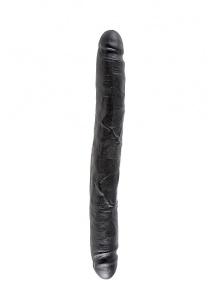 Pipedream King Cock -  dildo Vaginalno-Analne PODWÓJNE czarne PVC - slim 31cm (12")