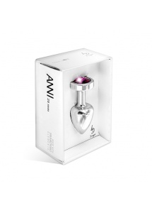 Plug analny ozdobny - Diogol Anni Butt Plug 25mm Okrągły Srebrny z Różowym