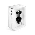 Plug analny ozdobny - Diogol Anni Butt Plug 25mm Okrągły Czarny z Czarnym