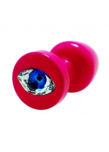 Plug analny ozdobny - Diogol Anni R Eye Pink Crystal 25 mm Różowy