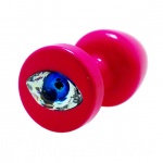 Plug analny ozdobny - Diogol Anni R Eye Pink Crystal 30 mm Różowy
