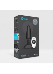 Plug analny rotujący i wibrujący sterowany zdalnie - Bvibe Rimming Remote Control Plug  Czarny