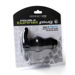 Plug tunel - Perfect Fit Double Tunnel Plug Large czarny