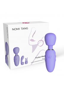 Podręczna mini różdżka masażer z nakładkami - Nomi Tang Pocket Wand Fioletowy