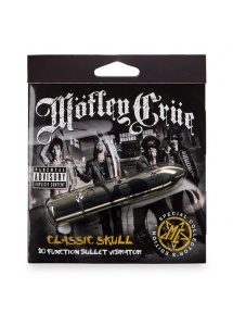 Podręczny rockowy wibrator - Motley Crue Classic Skull 10 Function Bullet Vibrator Gold 