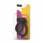 Podwójny pierścień z wibracjami - B Swish bcharmed Basic Plus Dual Cock Ring   Czarny