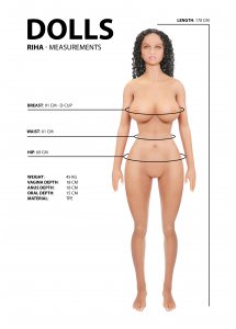 Realistyczna sex LALKA TPE kobieta jak prawdziwa - RIHANA 170cm
