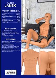 Realistyczna sex LALKA TPE Mężczyzna Facet jak prawdziwy - JANEK 180cm