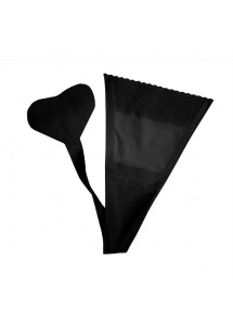 Samonośne stringi na silikonie - Bye Bra Adhesive Thong One Size  Czarny