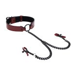 SPORTSHEETS - KOŁNIERZ SZAFRANOWY Z ZACISKAMI NA SUTKI