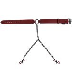 SPORTSHEETS - KOŁNIERZ SZAFRANOWY Z ZACISKAMI NA SUTKI