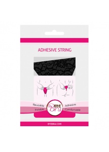 Stringi bezszwowe samonośne - Bye Bra Adhesive String Lace Finish   Czarny
