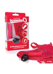 Stymulujące majteczki damskie zdalnie sterowane - The Screaming O Remote Control Panty Czerwony