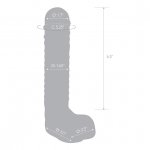 Szklane realistyczne dildo z jądrami - Glass Realistic Ribbed Glass G-Spot Dildo with Balls  