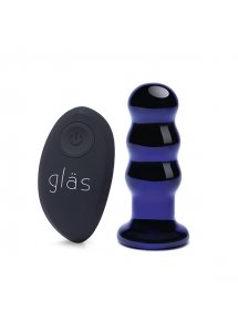 Szklany wibrujący korek analny sonda - Glas Rechargeable Remote Controlled Vibrating Beaded Buttplug