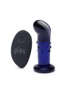 Szklany wibrujący masażer prostaty i punktu G - Glas Rechargeable Remote Controlled Vibrating Dotted G-Spot/P-Spot Plug 