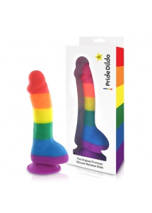 Tęczowe dildo z jądrami LGBT - Pride Dildo Silicone Rainbow Dildo with Balls 