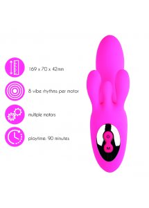 Wibrator do punktu G z masażerem łechtaczki i sromu - FeelzToys TriVibe G-Spot Vibrator with Clitoral & Labia Stimulation   Różowy