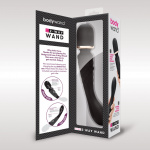 Wibrator i masażer różdżka 2w1 - Bodywand Luxe 2-Way Wand Large   Czarny