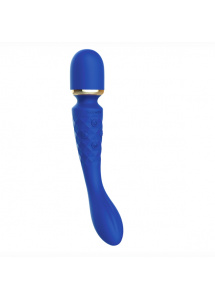 Wibrator i masażer różdżka 2w1 - Bodywand Luxe 2-Way Wand Large   Niebieski