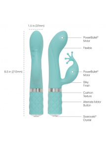 Wibrator ze stymulatorem łechtaczki - Pillow Talk Kinky Rabbit & G-Spot Vibrator   Zielony
