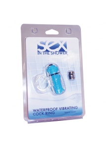 Wodoodporny pierścień wibrujący - Sex in the Shower Waterproof Vibrating Cock 