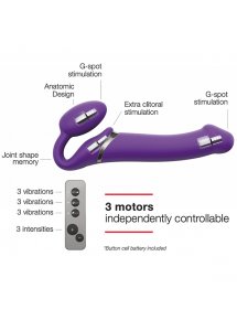 Wyginany wibrator strap-on bez uprzęży - Strap-On-Me Vibrating Bendable Strap-On L 