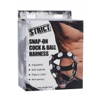XR BRANDS STRICT - Uprząż z dildo i jądrami 