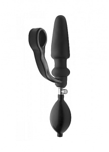 XR BRANDS - Pompowany korek analny z pierścieniem penisa - Exxpander Inflatable Plug With Cock Ring