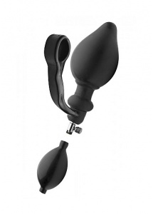 XR BRANDS - Pompowany korek analny z pierścieniem penisa - Exxpander Inflatable Plug With Cock Ring
