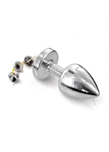 Zdobiony plug analny - Diogol Anni Butt Plug Torrent Silver Plated 25 mm Wisiorek