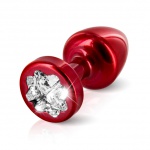 Zdobiony plug analny - Diogol Anni R Butt Plug Clover Red 25 mm Koniczyna Czerwony