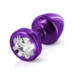 Zdobiony plug analny - Diogol Anni R Butt Plug Clover Purple 25 mm Koniczyna Fioletowy