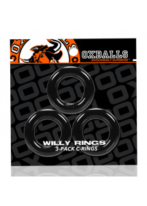 Zestaw 3 pierścienie na penisa - Oxballs Willy Rings 3-pack   Czarny