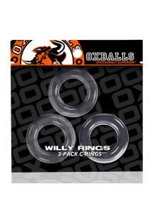 Zestaw 3 pierścienie na penisa - Oxballs Willy Rings 3-pack   Przezroczysty