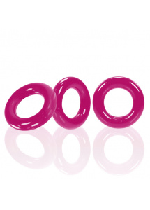 Zestaw 3 pierścienie na penisa - Oxballs Willy Rings 3-pack   Różowy
