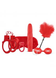 Zestaw gadżetów erotycznych z wibratorem klasycznym - Loveboxxx I Love Red Gift Set  