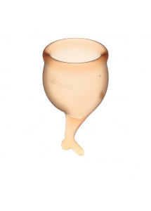 Zestaw kubeczków menstruacyjnych - Satisfyer Feel Secure Menstrual Cup Pomarańczowy