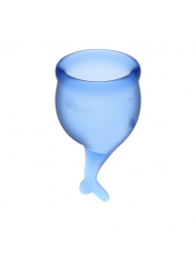 Zestaw kubeczków menstruacyjnych - Satisfyer Feel Secure Menstrual Cup Ciemny niebieski