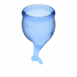 Zestaw kubeczków menstruacyjnych - Satisfyer Feel Secure Menstrual Cup Ciemny niebieski