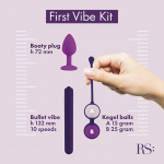 Zestaw wibrator, kulki, korek analny - RS Essentials First Vibe Kit  